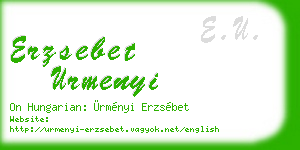 erzsebet urmenyi business card